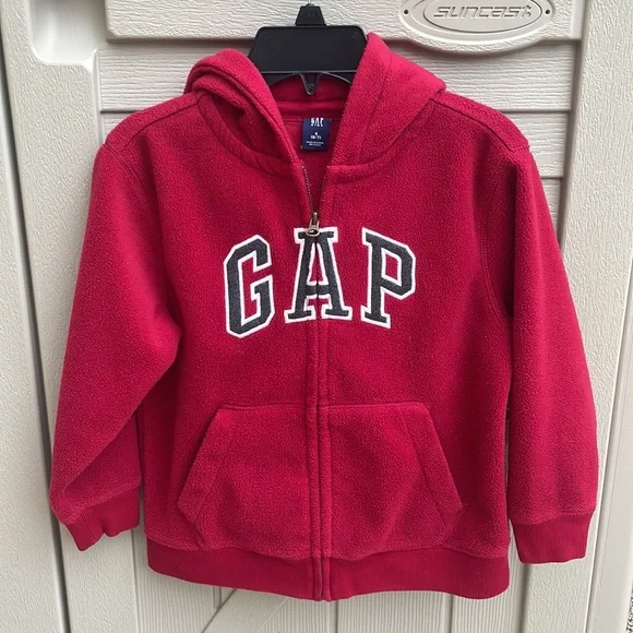 Relisted 2/16 Boys GAP Fleece Full Zip Jacket Small (6-7) Hoodie Red Sweatshirt - Picture 12 of 17